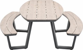Garden Impressions Sarria picknick set ovaal 220 x 193 - donker grijs