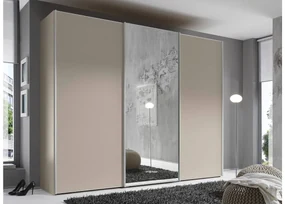 Goossens Kledingkast Big Choice Type 01 163, Slaapkamerkast 280 cm breed, 222 cm hoog, 2 schuifdeuren en 1 glas schuifdeur midden