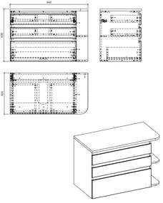 Comad Platinum 820 FSC onderkast 94cm wit/eiken