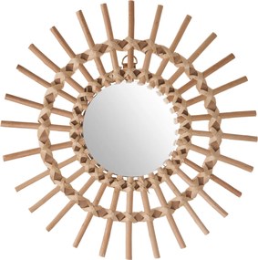 Atmosphera middelbeige rotan zonnespiegel - Jane diameter 30cm