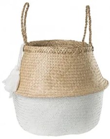 Kahs Borl Rieten Mand Ø45 X 40 Cm & Wit - Sklum