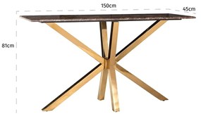 Richmond Interiors Conrad Sidetable Goud Met Emperador Marmer - 150 X 45cm.