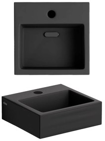 Clou Flush 1 keramische fontein 28cm met kraangat zwart mat