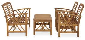 vidaXL 4-delige Loungeset massief acaciahout