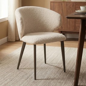 Bruin Potige Eetstoel Beige