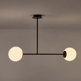 Hanglamp in metaal en opaline glas, Atea