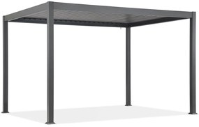 Lagos 3x4 vrijstaande terraspergola met 3m lange Garden Point antraciet-witte zijrolluiken