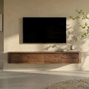 Hangend Tv-meubel Donker Hout 200 Cm - 200x40x30cm.