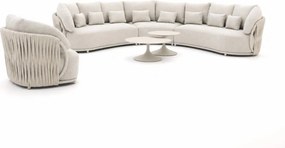 + 10% kassakorting | Hoek loungeset SUNS | 6 personen | Loungeset Beige | Hoekbank Aluminium | Kees Smit Tuinmeubelen