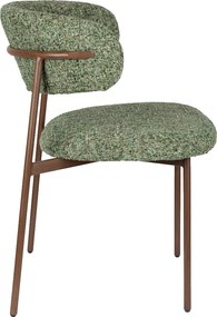 Vintage Eetkamerstoel Walnoot Groen