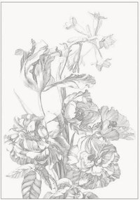 Vliesbehang Engraved Flowers