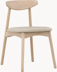 Eetkamerstoelen Ven van eikenhout met gestoffeerde zitvlak, 2 stuks