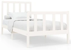 vidaXL Bedframe massief grenenhout wit 90x200 cm
