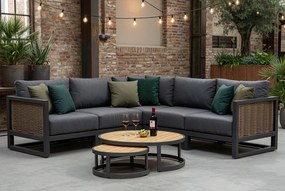 Hoek loungeset 5 personen Aluminium/wicker Grijs  Santika Furniture Santika