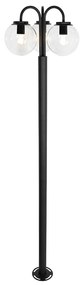 Lantaarn zwart met helder glas 200 cm 3-lichts IP44 - Sfera