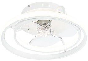 Plafondventilator met lamp wit 46.5cm incl. LED met afstandsbediening - Kees Design rond Binnenverlichting Lamp