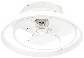 Plafondventilator met lamp wit incl. LED met afstandsbediening - Kees Design rond Binnenverlichting Lamp