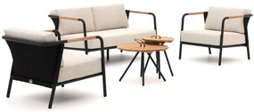 + 15% kassakorting | Stoel-bank loungeset Apple Bee | 4 personen | Loungeset Zwart | Aluminium | Kees Smit Tuinmeubelen