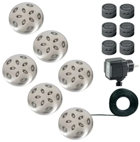 Luxform LED-grondspots Thalos 12 V zilver 6 st 87665