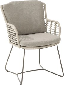 4 Seasons Fabrice tuinset 5-delig - Prado tuintafel Ø130 cm - ceramic sabbia terre