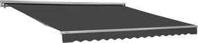 Grijze terraszonwering 395 x 300 cm met Garden Point cassette