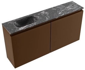 Mondiaz Ture DLux toiletmeubel 100cm rust met wastafel lava links zonder kraangat