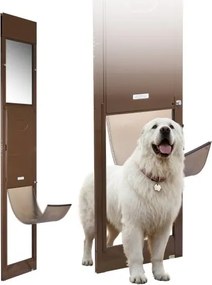 VEVOR Hondenluik voor glazen schuifdeur, hoogteverstelbaar van 1927-2040 mm, frame van aluminiumlegering met draaibare scharnieren en slotontwerp, afmetingen gordijn 346 x 600 mm, wit hondenluik