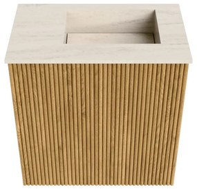 Mondiaz Joya DLux 40cm toiletmeubel oak met wastafel faye rechts 1 kraangat meli