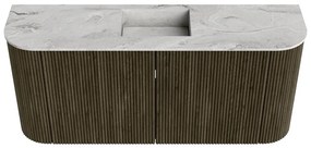 Mondiaz Joya DLux 95cm toiletmeubel ronding links/rechts shadow met wastafel faye midden zonder kraangat glace