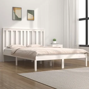 vidaXL Bedframe massief grenenhout wit 180x200 cm 6FT Super King