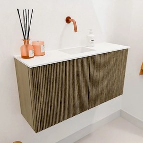 Mondiaz Joya 80cm toiletmeubel dusk met wastafel faye midden zonder kraangat talc