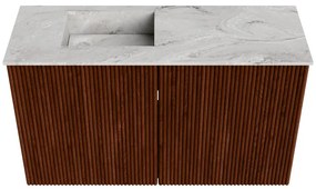 Mondiaz Joya DLux 70cm toiletmeubel ruby met wastafel faye links zonder kraangat glace