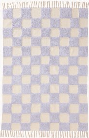 Handgeweven hoog-laag katoenen vloerkleed Caro