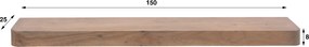 Wandplank Van Acaciahout 150cm - 150x25x8cm.