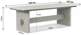 Dining Tuintafel rechthoekig 240 x 107 cm Aluminium Taupe Casbranka