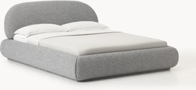 Bouclé gestoffeerd bed Alba met opbergruimte