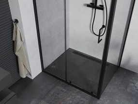 Mexen Apia schuifbare douchecabine 100 x 80 cm, transparant, zwart - 840-100-080-70-00