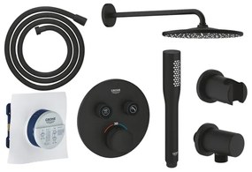 GROHE Grohtherm Smartcontrol Regendoucheset - inbouw - thermostatisch - hoofddouche rond - staafhanddouche - phantom black (mat zwart) SW901444 SW901516 SW901410 SW901385 SW901508 SW105