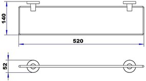 Plieger Vigo glazen planchet 50cm mat zwart