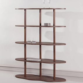 Hoge Golvende Openkast Bruin - 105x30x140cm.