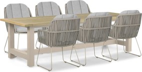 Tuinset 6 personen 260 cm Rope Taupe Domani Furniture Trivento/San