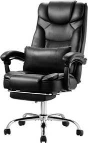 VEVOR Executive Bureaustoel Draaistoel met Hoge Rugleuning, Voetsteun en Lendenkussen, Ergonomische Bureaustoel met 135° Kantelhoek en Verstelbare Hoogte, voor Werk, Studie, Gamen