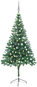 vidaXL Kunstkerstboom met LED's en kerstballen 564 takken 180 cm