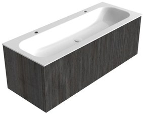 Mondiaz Kurve 120cm badmeubel shadow met 1 lade en wastafel big large midden 2 kraangaten