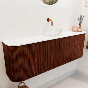 Mondiaz Joya 125cm toiletmeubel ronding links/rechts ruby met wastafel faye midden zonder kraangat talc