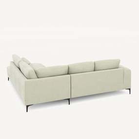 Rechtse hoekbank met leuning in stonewashed fluweel Marsile