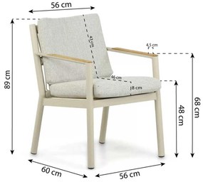 Tuinset Ronde Tuintafel 6 personen 180 cm Aluminium/Rope Taupe  Coco Sevilla/Fungo