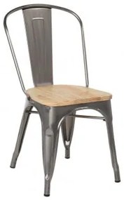 Stapelbare stoel van geborsteld hout LIX Natuurlijk hout & Staal - Sklum