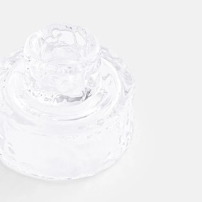 Set van 3 kandelaars van transparant glas met structuur, NEO