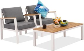 Tuinmeubelset voor terras Zakintos Terrace wit Garden Point